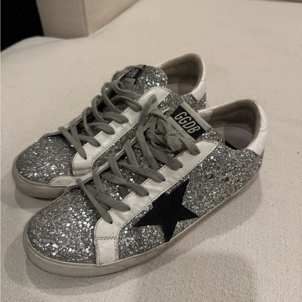 Golden Goose Women's Glitter Sneakers - Silver and Black
